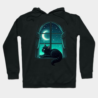 Black Cat In The Moonlight Hoodie